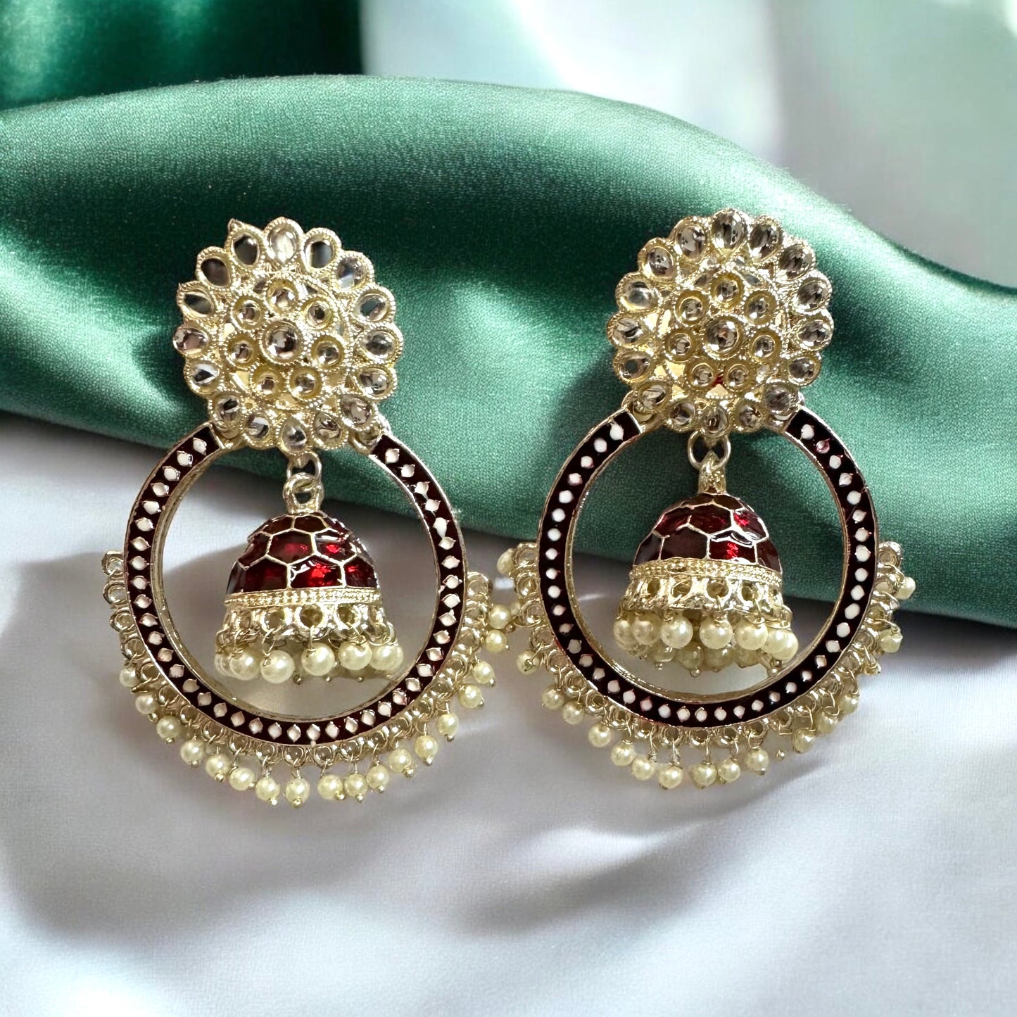 Maroon Roshan Earrings