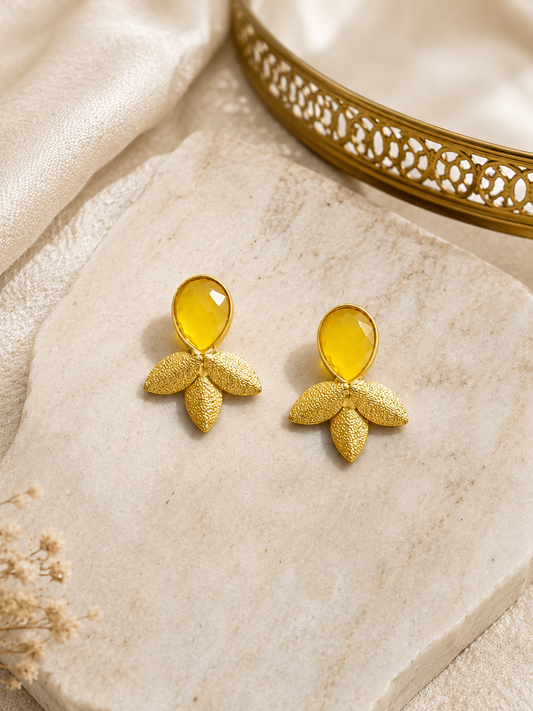 Yellow Hammered Earrings