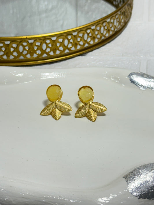 Yellow Hammered Earrings