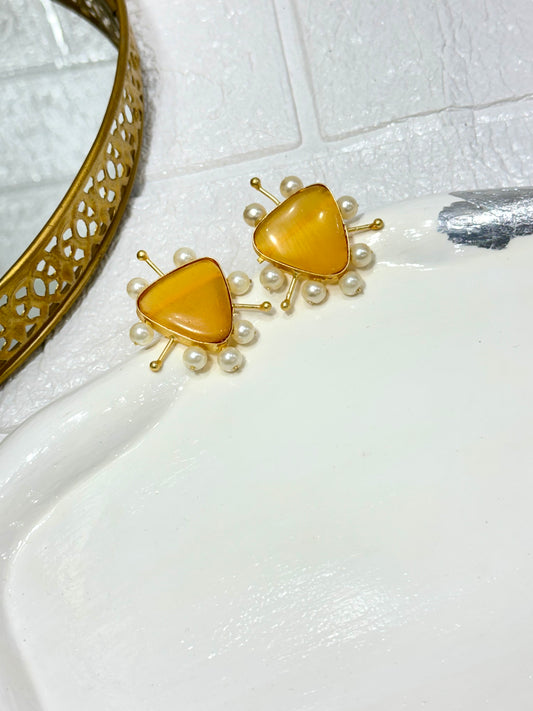 Yellow Statement Studs