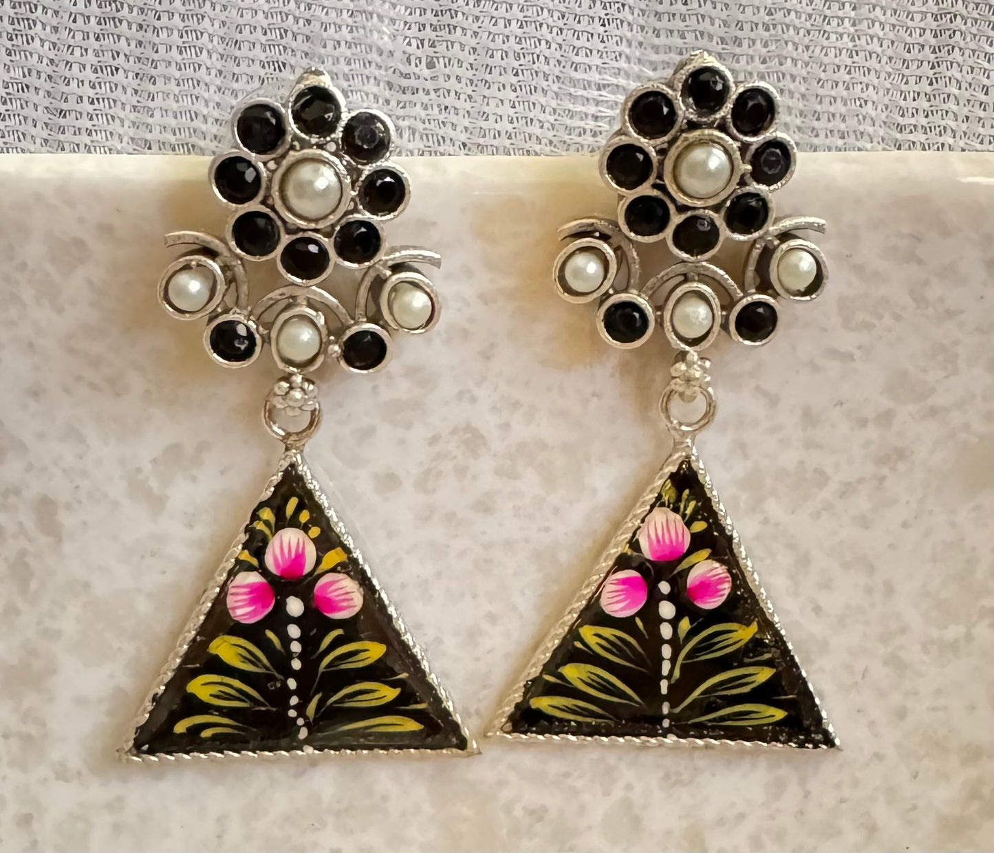 Black Meena Earrings