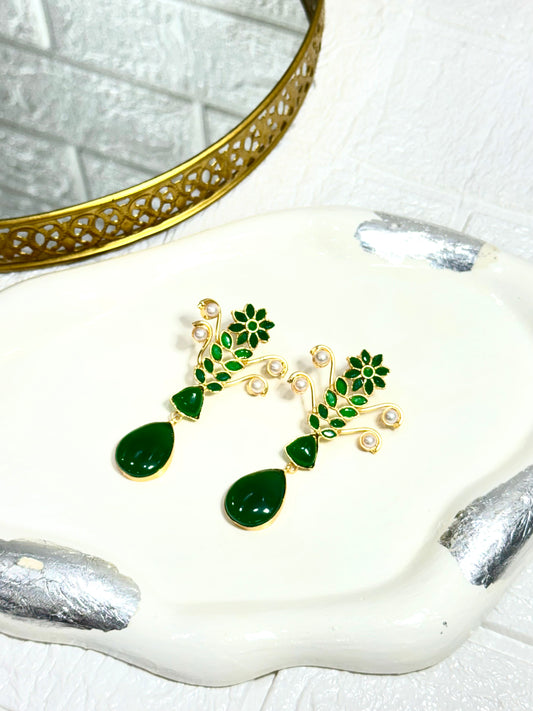 Emerald Nargis Earrings