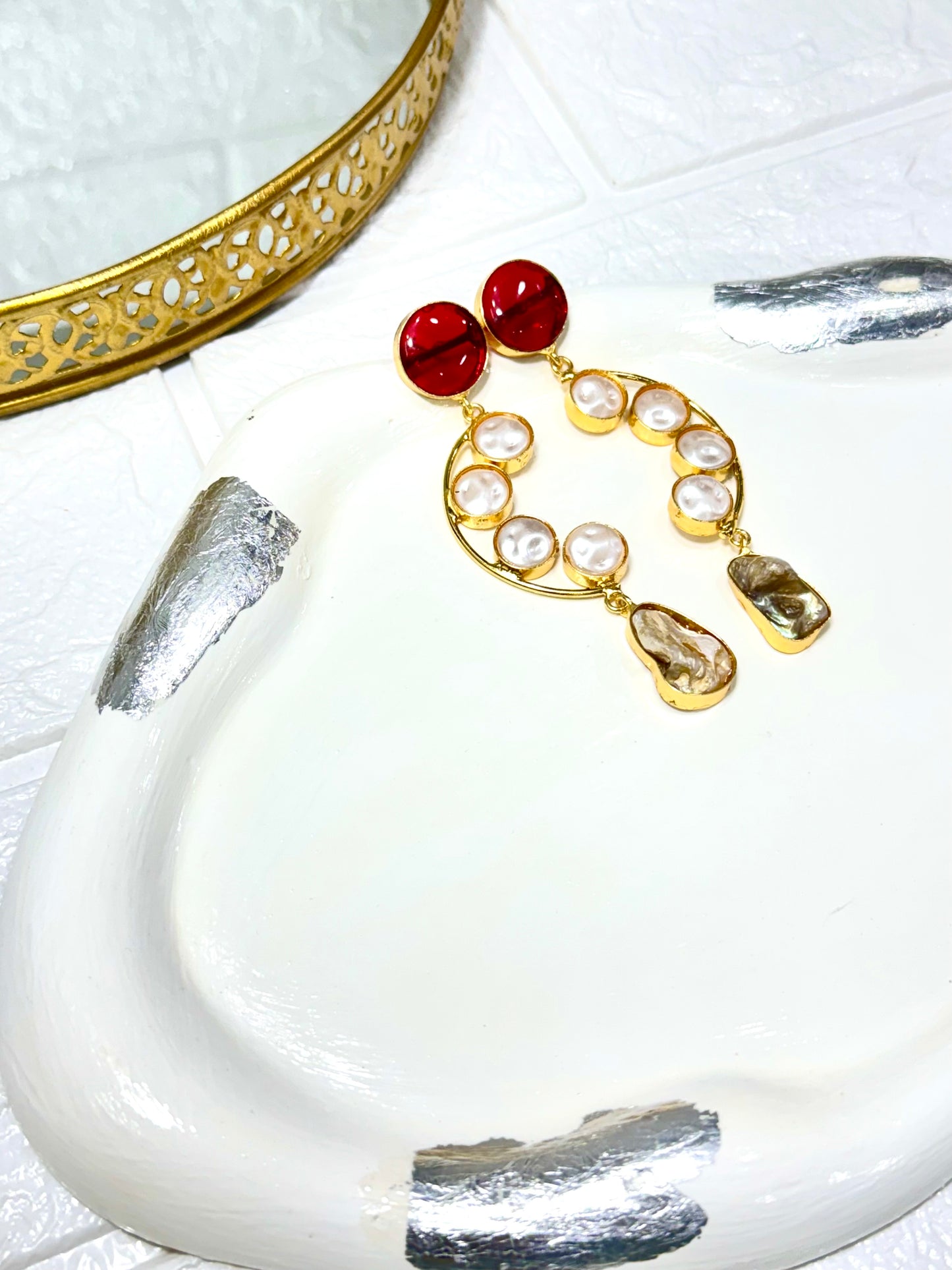 Ruby Ornate Earrings