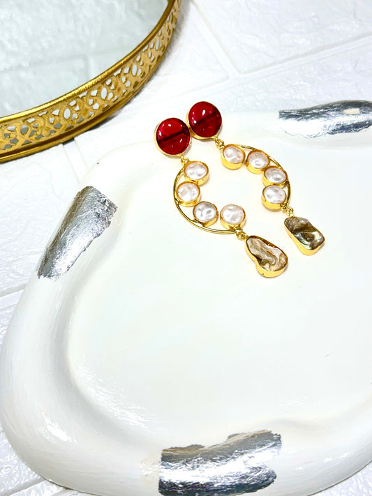 Ruby Ornate Earrings
