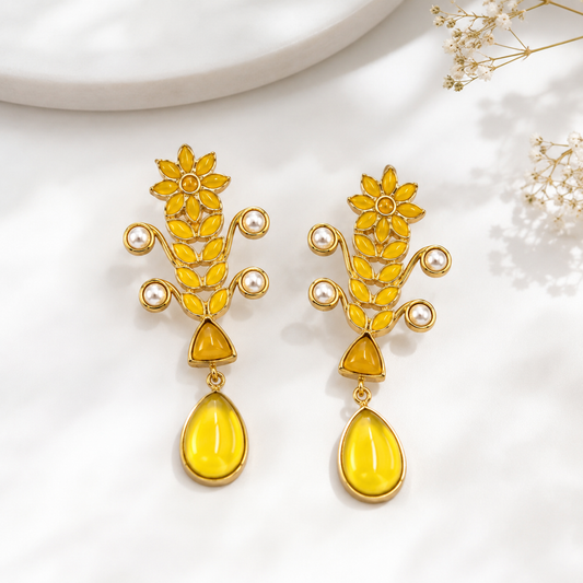 Yellow Nargis Earrings