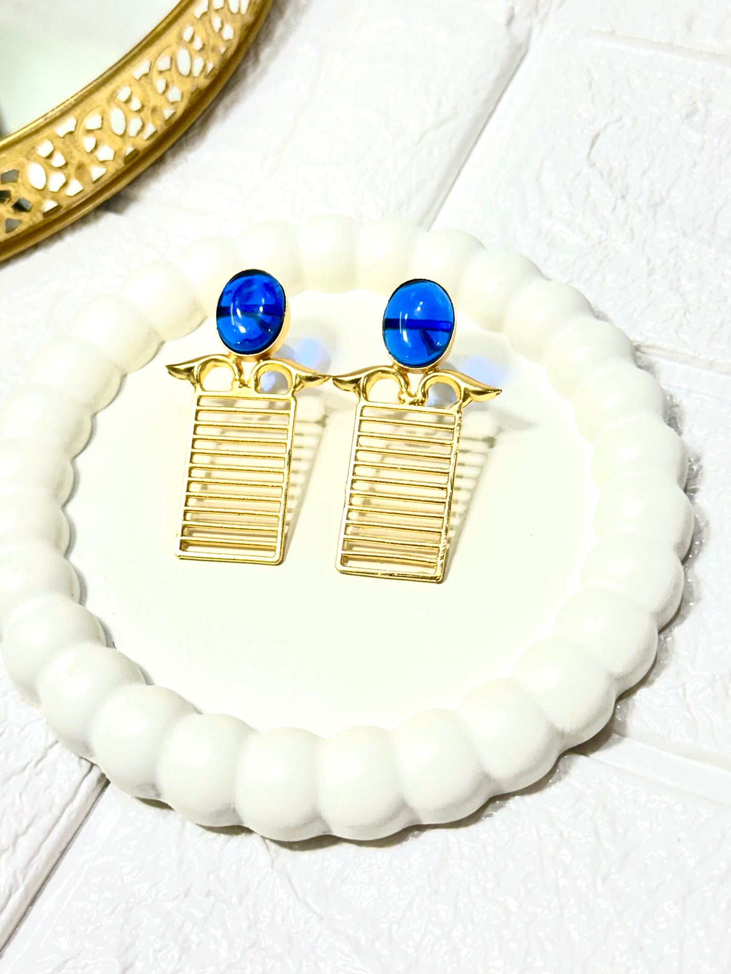 Royal Geometric Statement Earrings