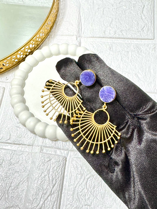 Purple Druzy Earrings