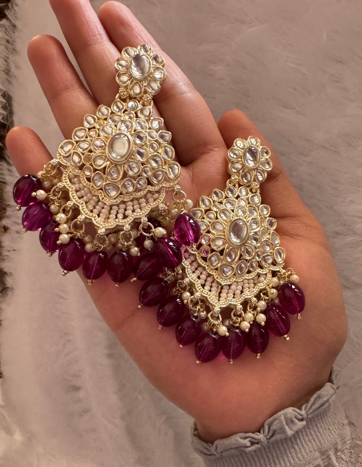 Wine Ruhi Earrings