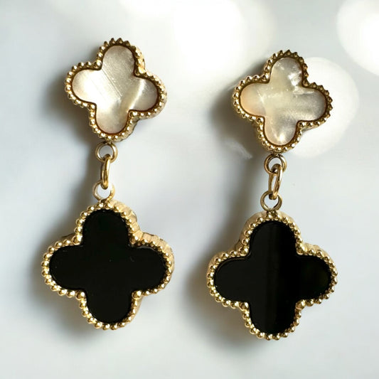 Anti Tarnish MOP Clover Drop Earrings