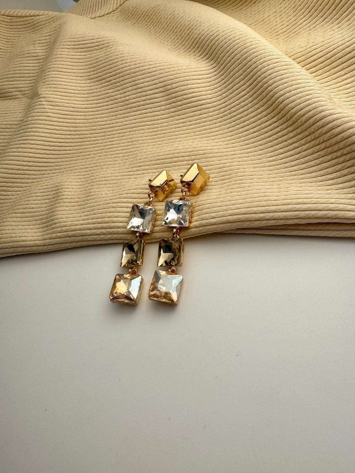 Champagne Crystal Drop Earrings