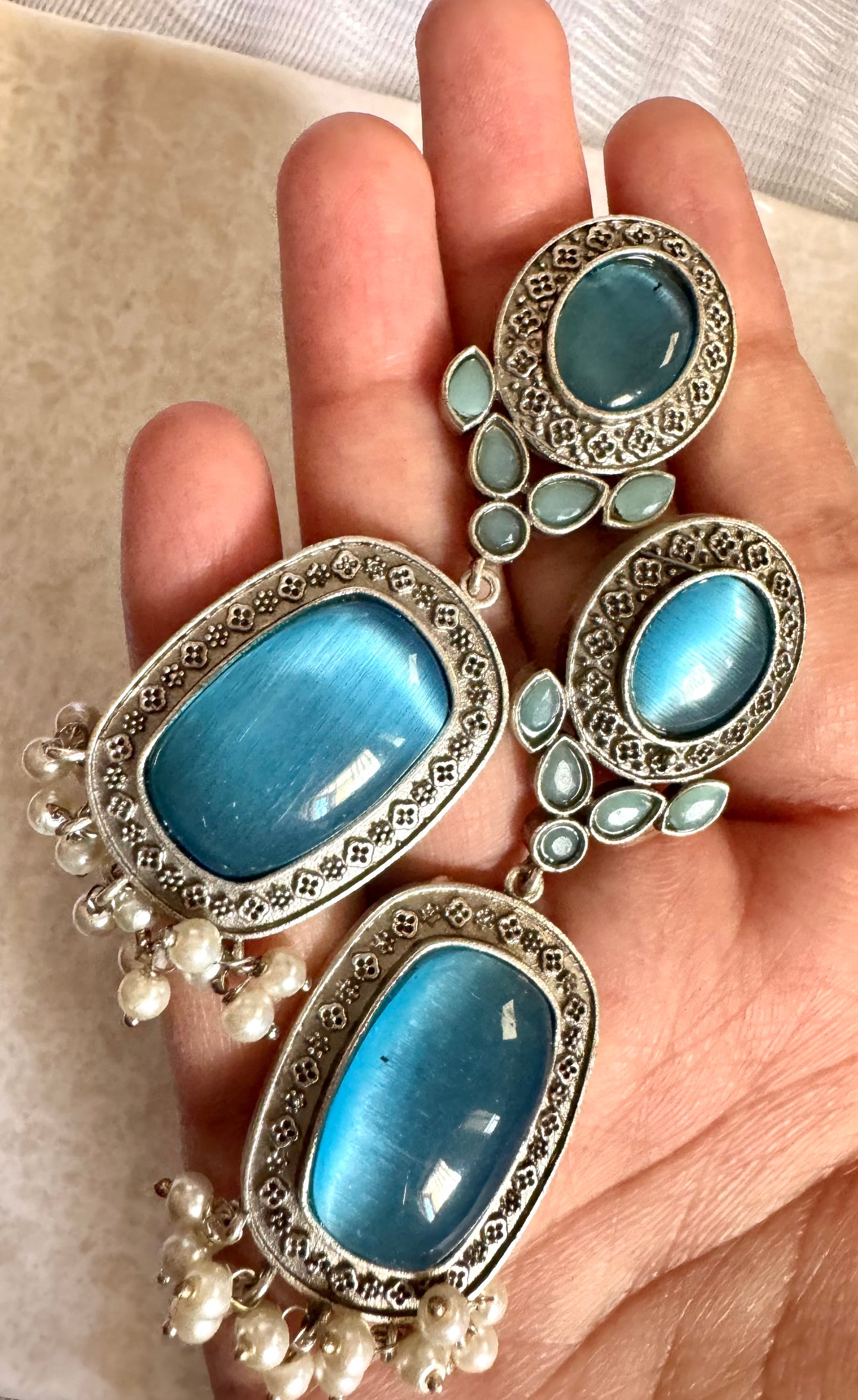 Blue Ruhi Danglers