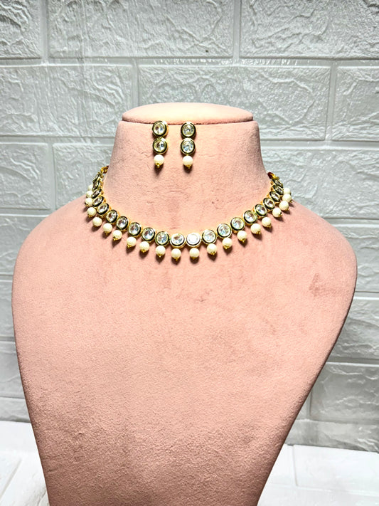 Golden cz pearls Necklace