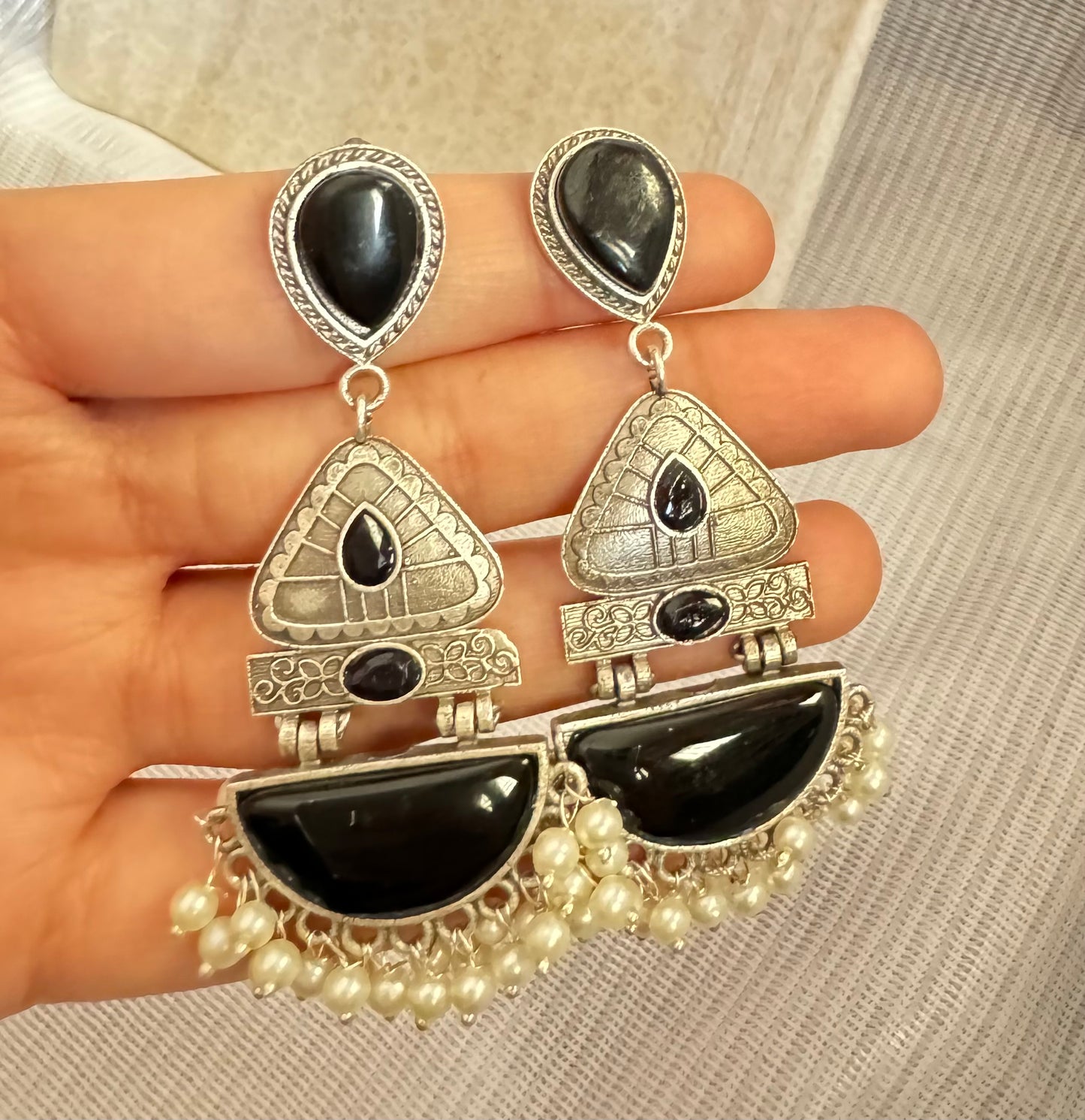 Black Tanvi Earrings