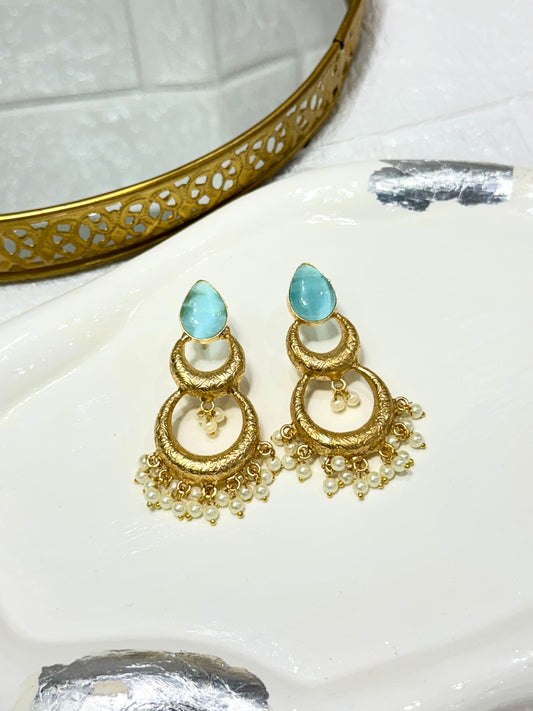 Blue Mohini Chandbali