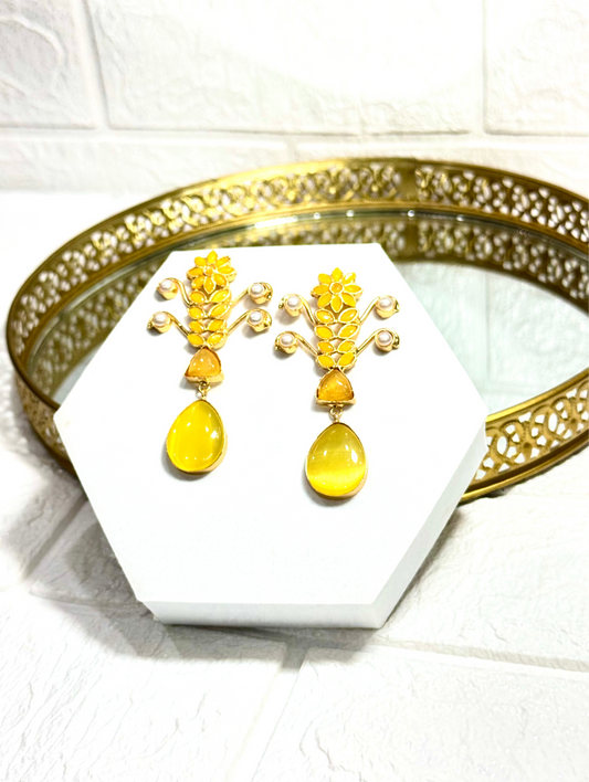 Yellow Nargis Earrings