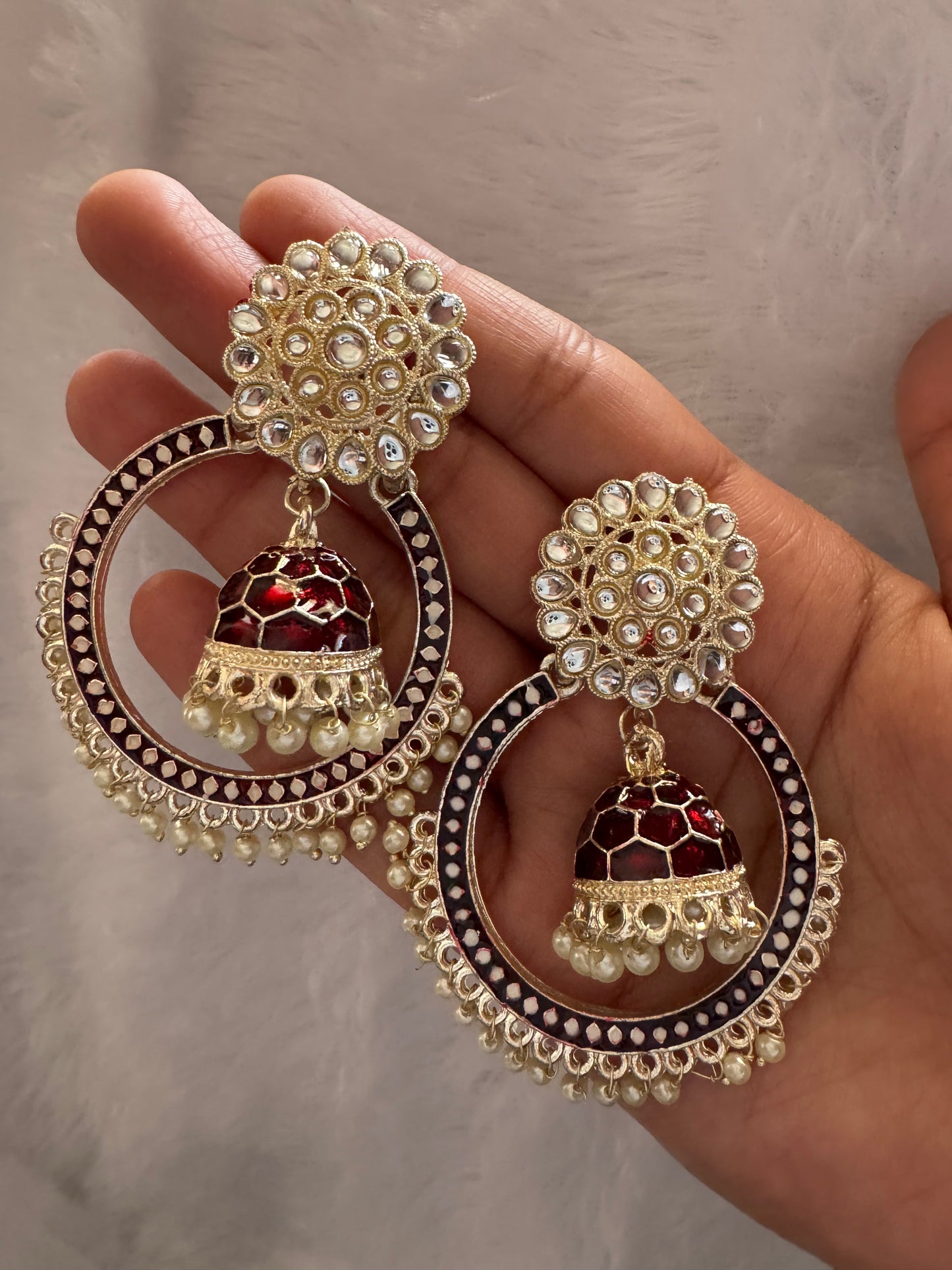 Maroon Roshan Earrings