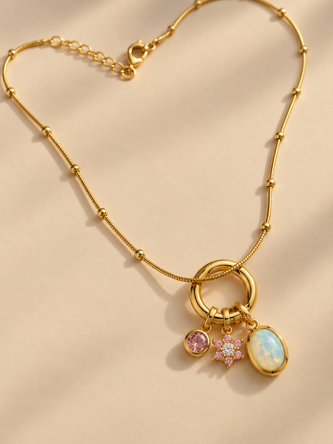 Anti-tarnish moonstone necklace