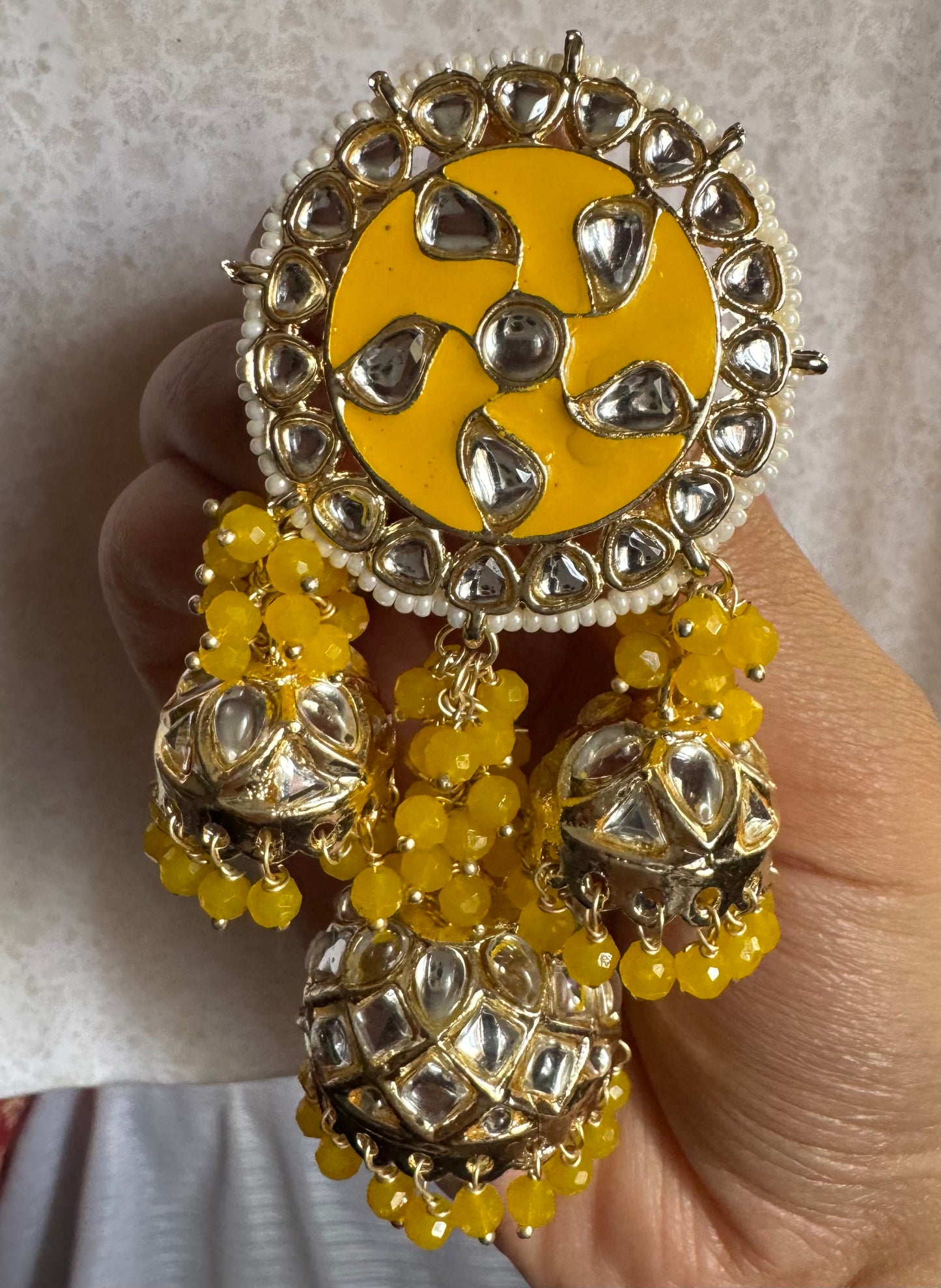 Yellow jhumar Jhumki